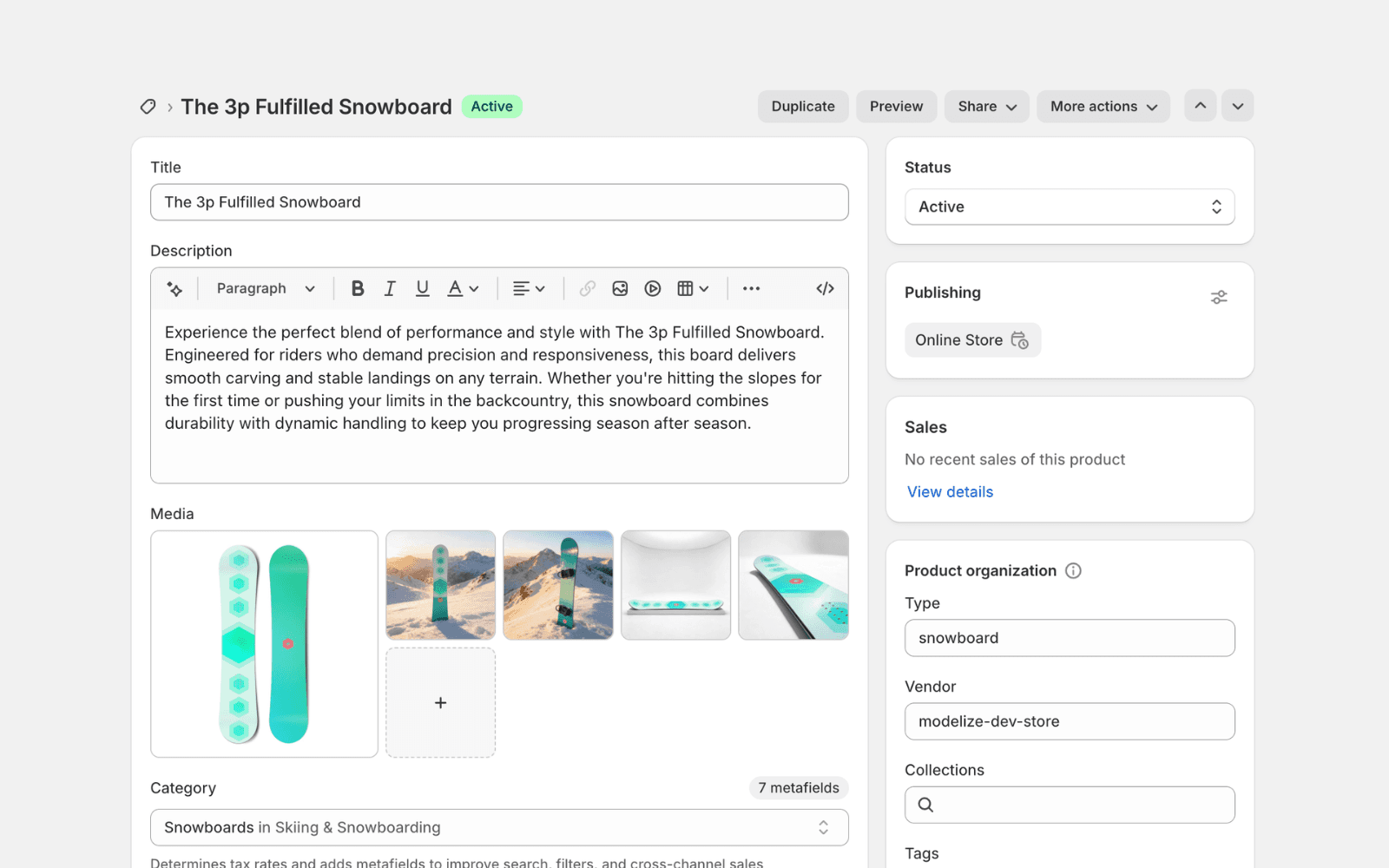AI-generated product images syncing directly to a Shopify store listing automatically