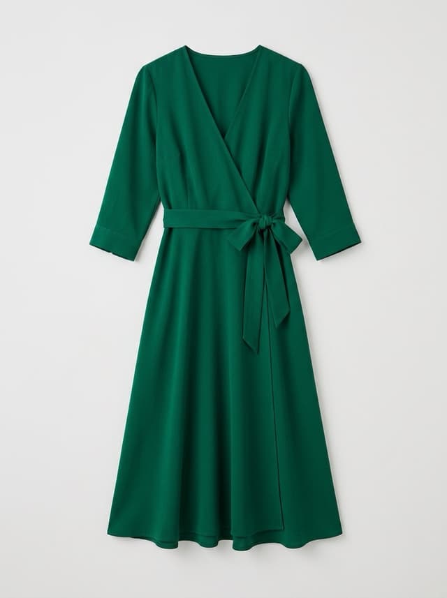 Original product photo - emerald green wrap dress