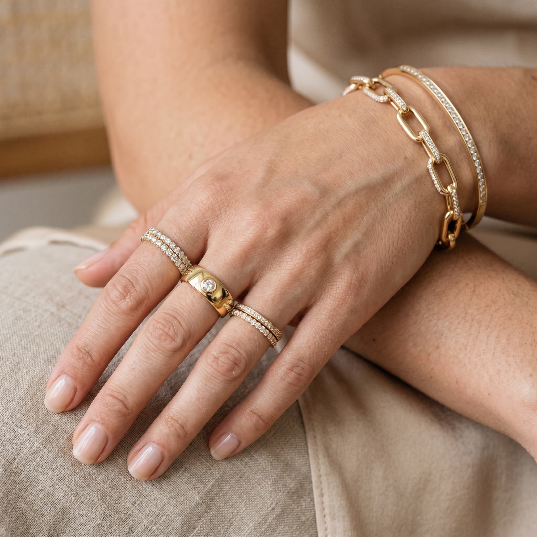 On Model - Jewelry Hands Detail